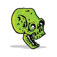 cartoon spooky green skull N4