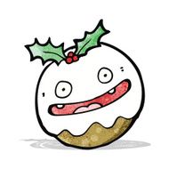 cartoon christmas pudding N10