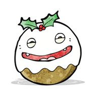 cartoon christmas pudding N12