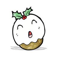 cartoon christmas pudding N13