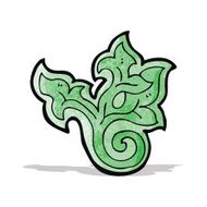 cartoon floral leaf decorative element