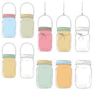 Hand Draw Mason Jar- Illustration