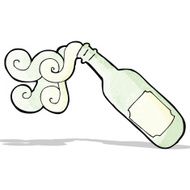 cartoon pouring white wine