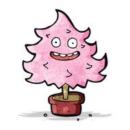 cartoon pink christmas tree N3