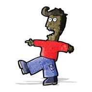 cartoon man accusing