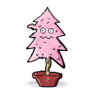 cartoon pink christmas tree N4