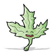 funny cartoon leaf