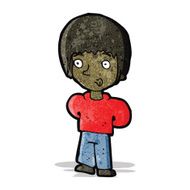 cartoon curious boy