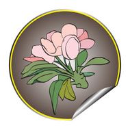 Apple flower sticker grey