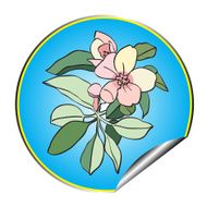 Apple flower sticker blue