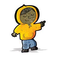 cartoon boy in hooded top pointing N2