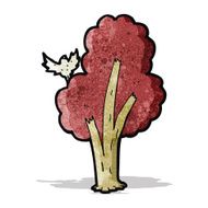 cartoon tree with red leaves N3