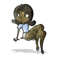 cartoon woman in shorts and t shirt