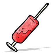 cartoon blood in needle