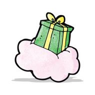 present on cloud cartoon