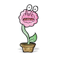 cartoon funny flower monster