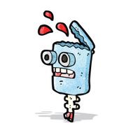 cartoon crazy robot head