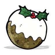 cartoon christmas pudding N14