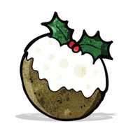 cartoon christmas pudding N15