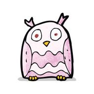 cartoon pink owl