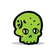 cartoon spooky green skull N8