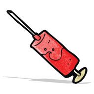 cartoon blood filled syringe N2