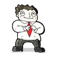 cartoon excited businessman