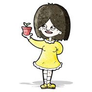 cartoon woman with plant N2