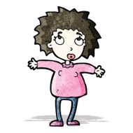 cartoon woman shrugging shoulders N4