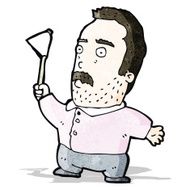 cartoon man waving white flag N11