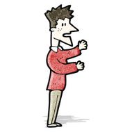 cartoon on worried man