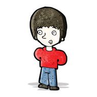 cartoon whistling boy