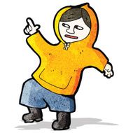 cartoon boy in hooded top N10