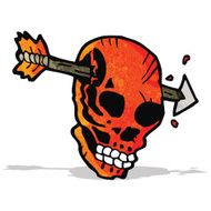 cartoon arrow through skull