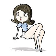 cartoon woman in shorts and tee shirt