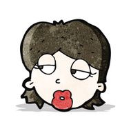 cartoon woman looking bored