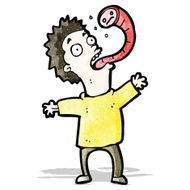 cartoon man with parasite