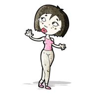 cartoon careful woman