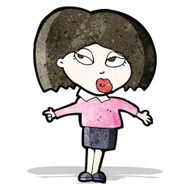 cartoon woman making a choice