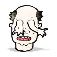 cartoon man possessed by ghosts