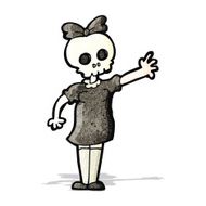 spooky skull head girl