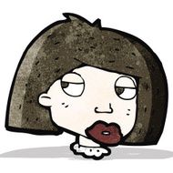 cartoon bored looking woman