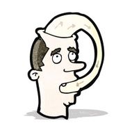 cartoon man eating his words