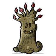 cartoon spooky old tree N7