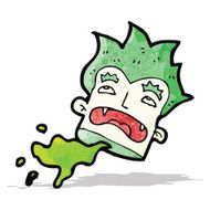 cartoon severed vampire head