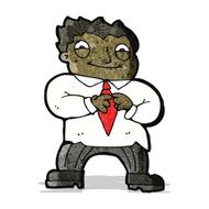 cartoon excited office man