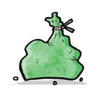 cartoon christmas sack of presents
