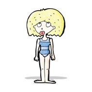 cartoon woman in swimming costume