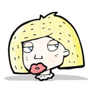 cartoon bored looking woman N2