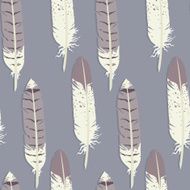 Seamless pattern with birds feathers